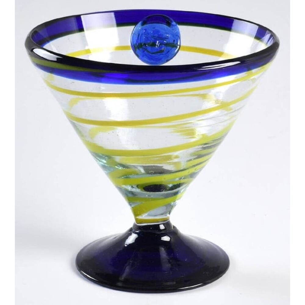 Royal Caribbean Kosta Boda Low Water Goblet
Yellow/Blue Martini/Margarita Glass
